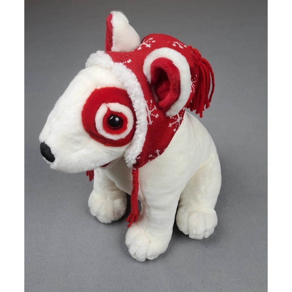 Vintage Target Bullseye Dog Plush 14"‎ Tall Christmas Holiday Bull Terrier 2001